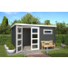  Outdoor Life Products | Tuinhuis Timian 380 x 230 | Gecoat | Platinum Grey-Wit 260862-01